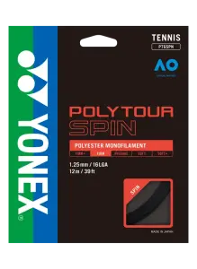 PolyTour Spin 125 Monofilamet 12m Tenis Kordajı - Siyah | Yonex