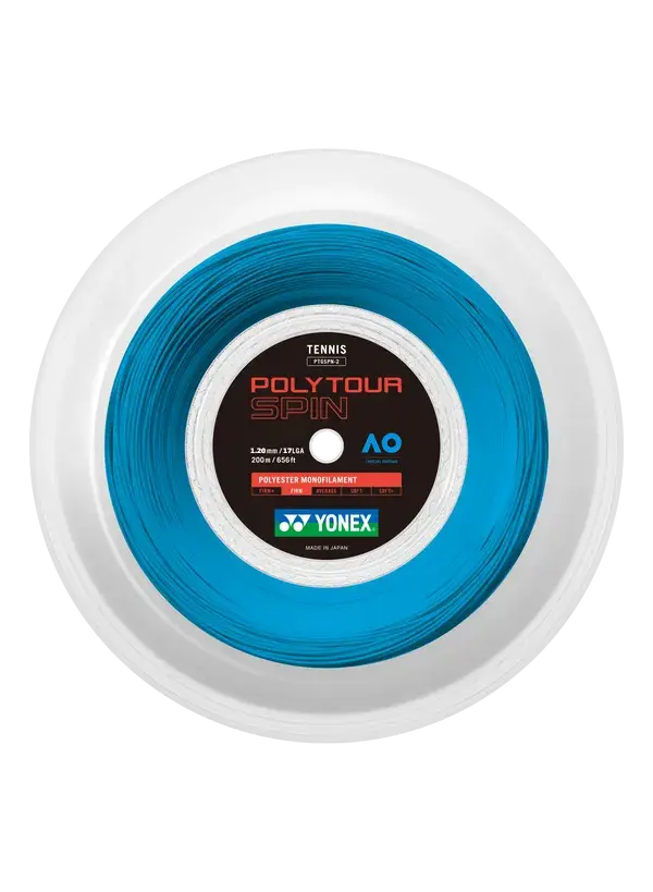 PolyTour Spin 120 Monofilament 200m Tenis Kordajı - Mavi | Yonex
