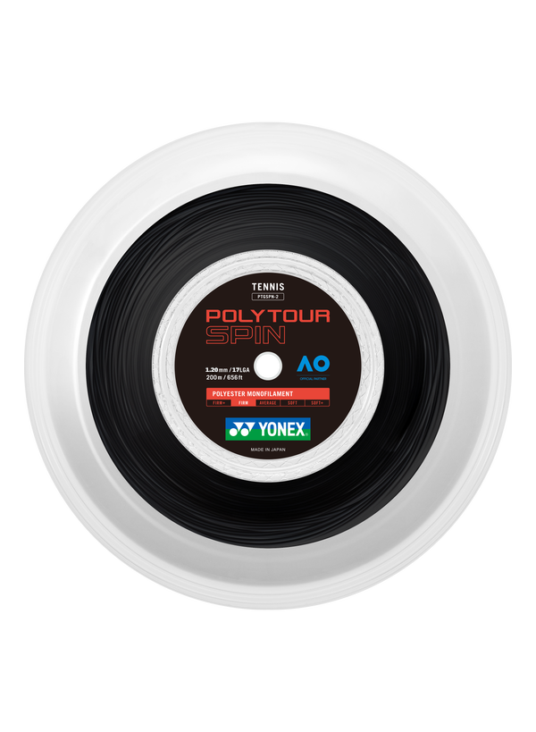PolyTour Spin 120 Monofilament 200m Tenis Kordajı - Siyah |Yonex