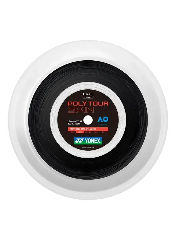 PolyTour Spin 120 Monofilament 200m Tenis Kordajı - Siyah |Yonex