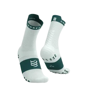 Pro Racing Socks V4.0 - Run High - Performans Çorabı - Koşu Çorabı | Compressport Ekru / Yeşil - T4