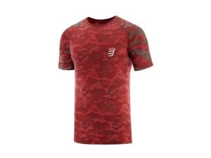 Training T-shirt / Antrenman T-shirt - Kamuflaj - Neon Bordo 2020 | Compressport