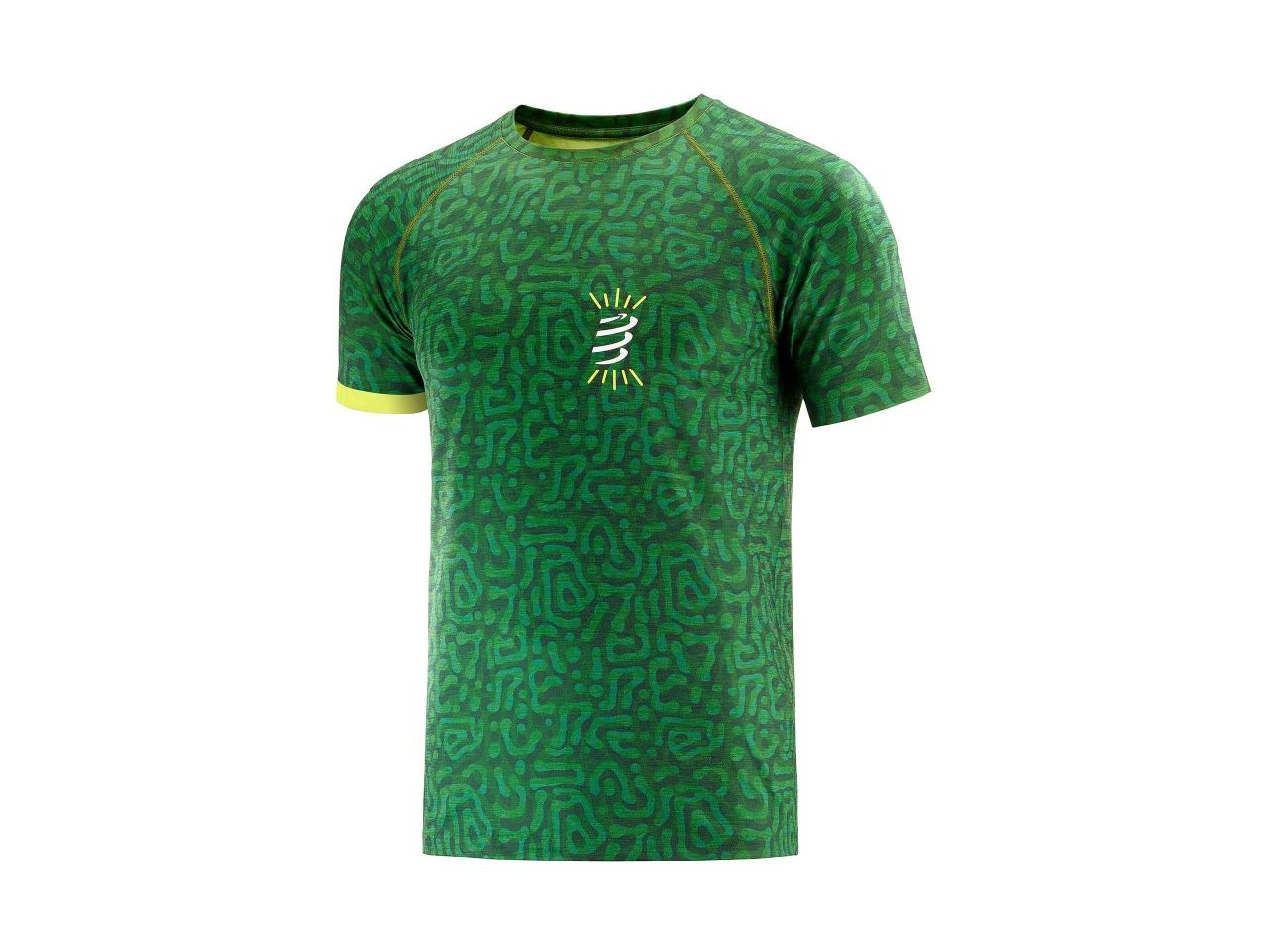 Training T-shirt / Antrenman T-shirt - Kamuflaj - Neon Yeşil 2020 | Compressport