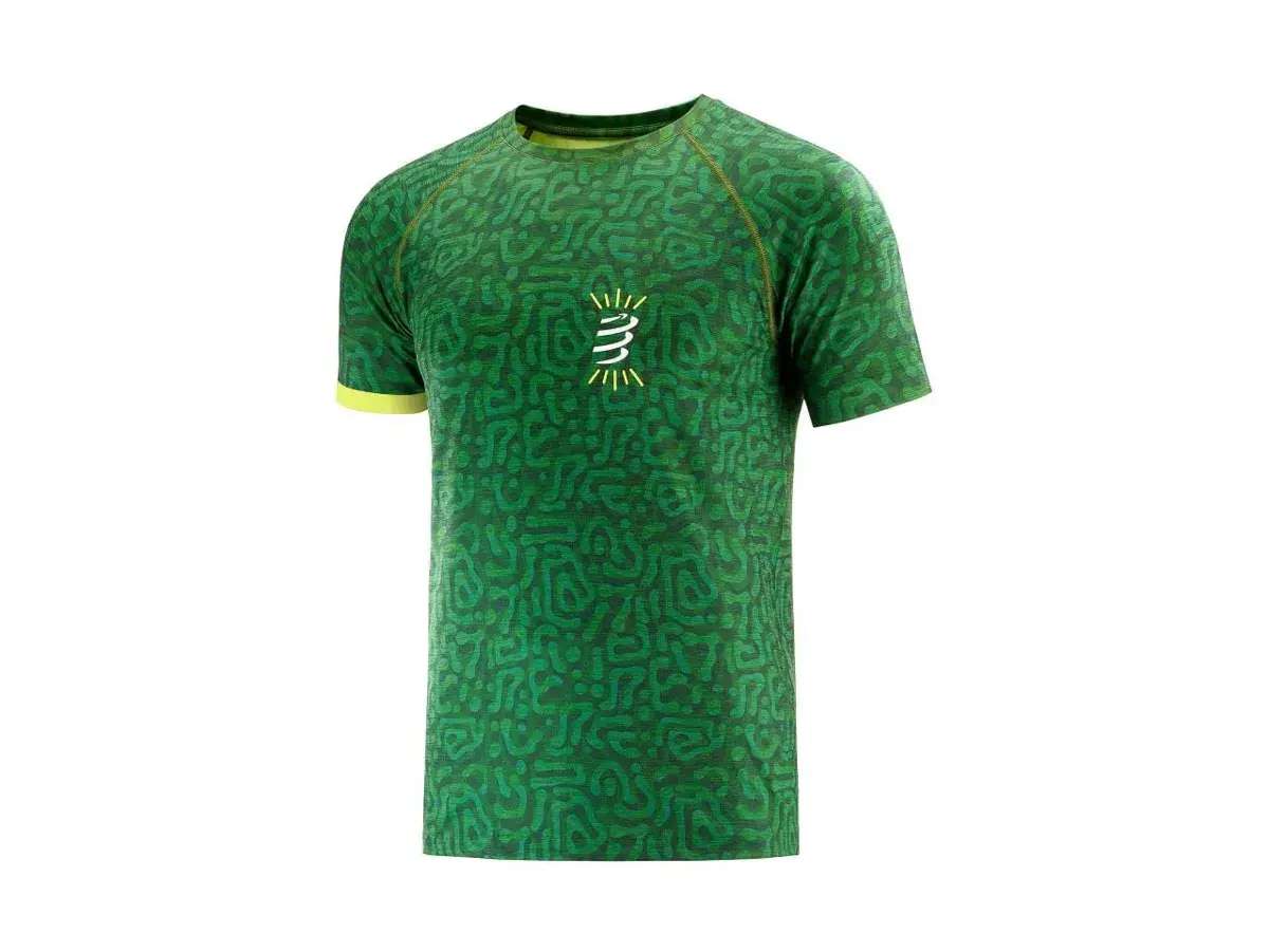Training T-shirt / Antrenman T-shirt - Kamuflaj - Neon Yeşil 2020 | Compressport XL(arge)