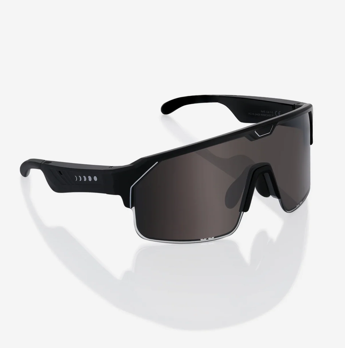 Müzikli ve Hızlı Ton Ayarlı (Fire Lenses) Akıllı Spor Güneş Gözlüğü  - Mat Siyah/Duman Grisi | Chamelo