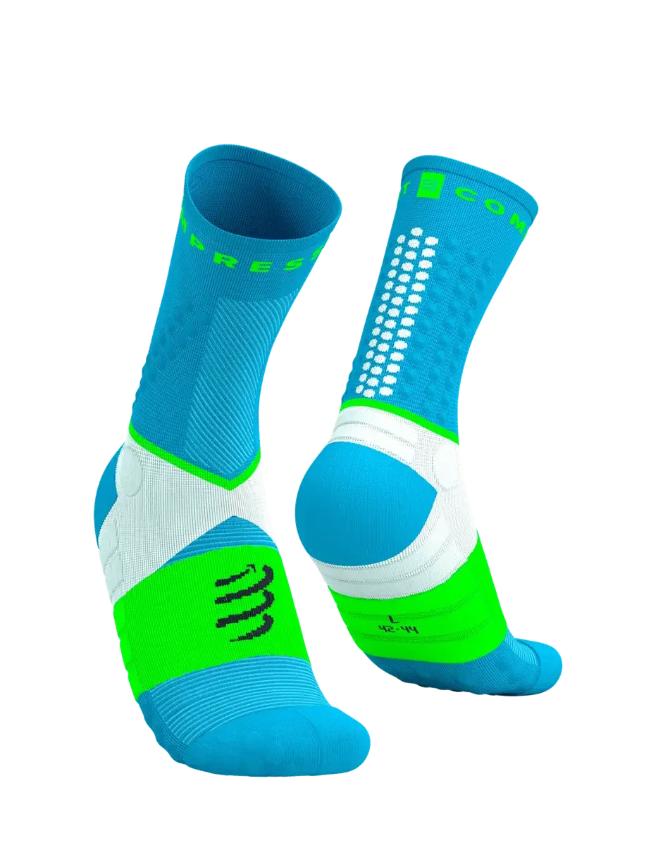 Ultra Patika Koşu Çorabı V2- Ultra Trail Socks |Compressport Mavi / Yeşil - T2