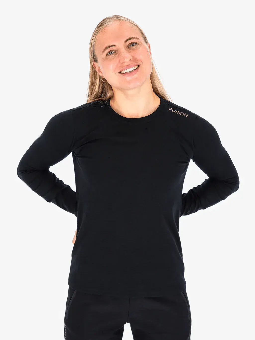 Merino 220 Uzun Kollu İçlik Unisex -Siyah |Fusion