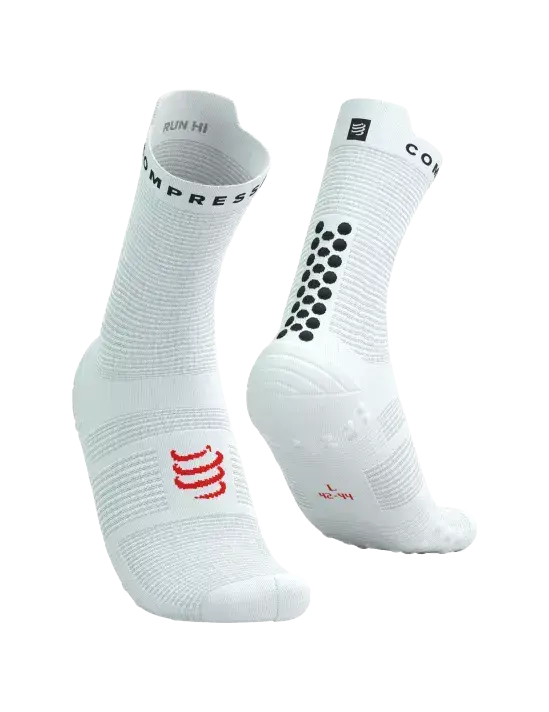Pro Racing Socks V4.0 - Run High - Performans Çorabı - Koşu Çorabı | Compressport Beyaz / Siyah - T2