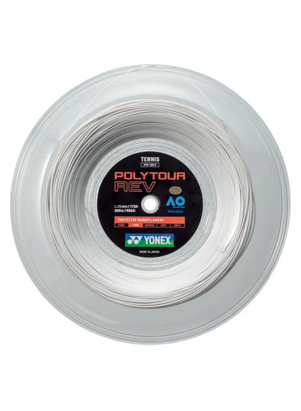 PolyTour Rev 125 Monofilament 200m Tenis Kordajı - Beyaz |Yonex
