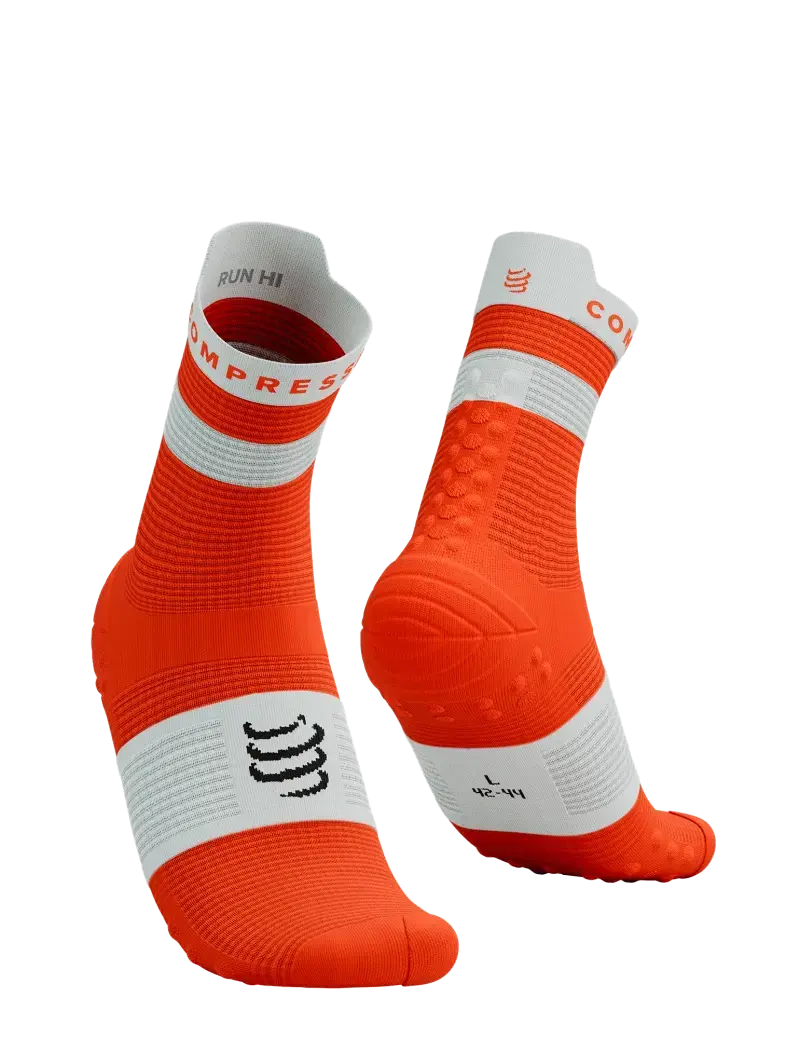 Pro Racing Socks V4.0 - Run High - Performans Çorabı - Koşu Çorabı | Compressport Turuncu / Beyaz - T4