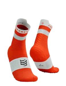 Pro Racing Socks V4.0 - Run High - Performans Çorabı - Koşu Çorabı | Compressport Turuncu / Beyaz - T4