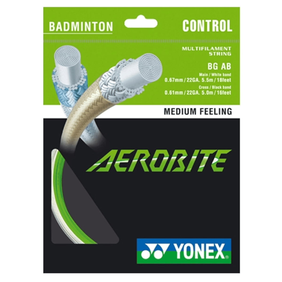BG-Aerobite 10M Badminton Kordajı - Beyaz / Yeşil | Yonex