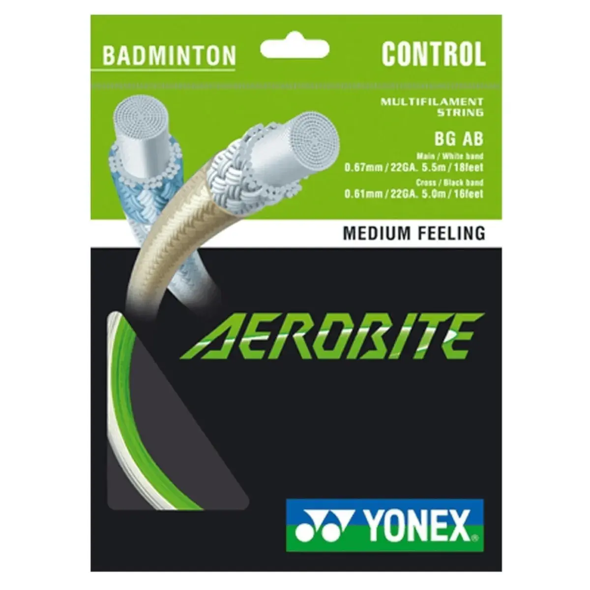 BG-Aerobite 10M Badminton Kordajı - Beyaz / Yeşil | Yonex