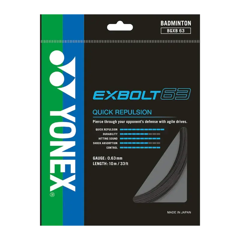 Exbolt 63  10m Badminton Kordajı - Siyah | Yonex