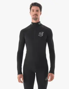 3D Thermo Unisex Yarım Fermuarlı Üst (Termal) - Siyah | Compressport