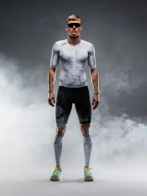 Tempo! One Suit Triatlon Trisuit Unisex |Fusion L(arge) - Beyaz