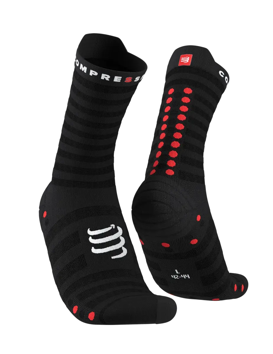 Pro Racing Ultralight Socks V4.0 - Run high - Performans Çorabı  |Compressport Lime / Siyah - T1