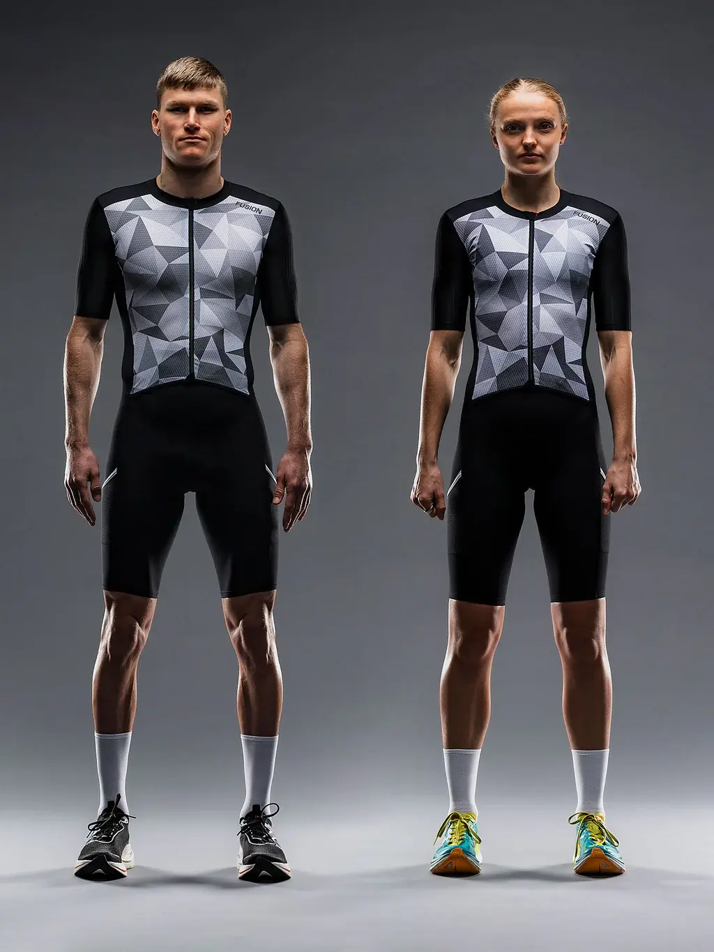Tempo! Two Suit Triatlon Trisuit Unisex |Fusion XS(mall) - Siyah