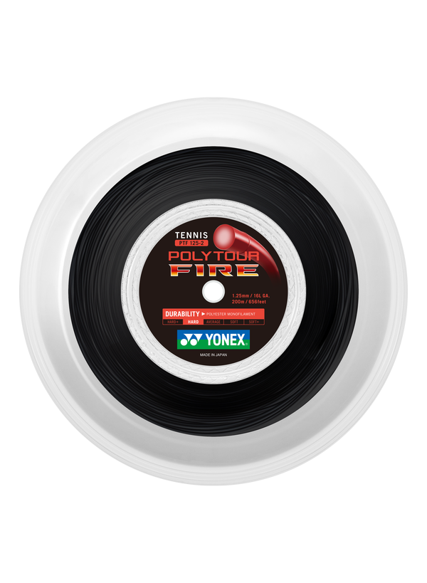PolyTour Fire 125 Monofilament 200m Tenis Kordajı - Siyah | Yonex