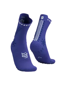 Pro Racing Socks V4.0 - Trail Run High - Performans Çorabı - Trail - Patika Koşu Çorabı | Compressport Mavi / Beyaz - T3