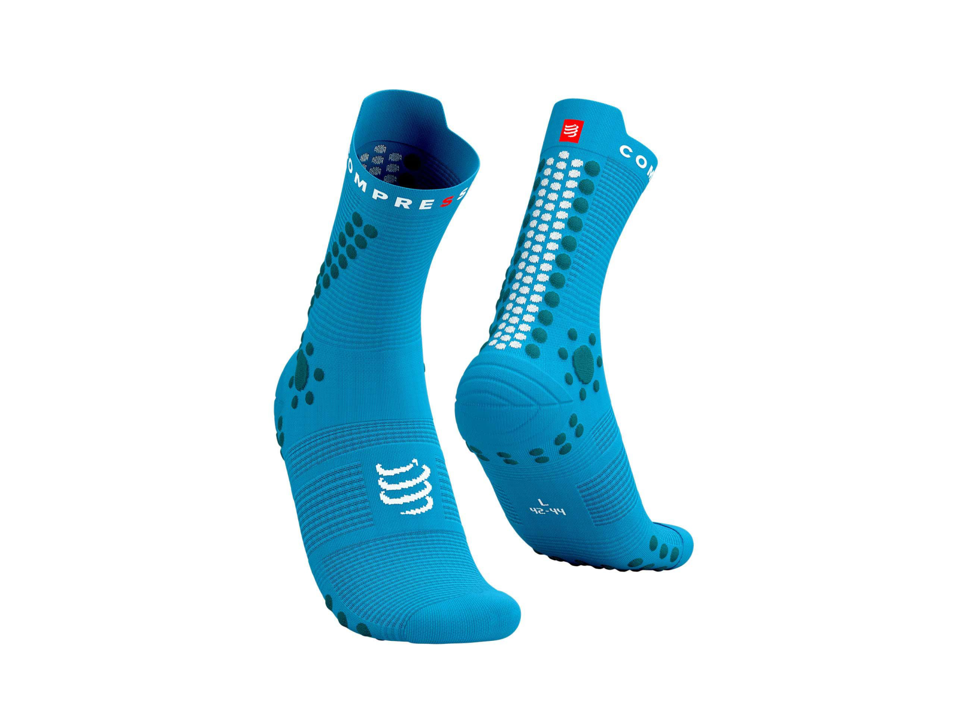 Pro Racing Socks V4.0 - Trail Run High - Performans Çorabı - Trail - Patika Koşu Çorabı | Compressport Mavi / Beyaz - T1