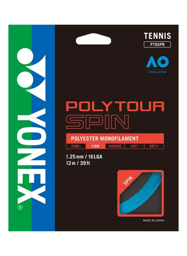 PolyTour Spin - 125 Monofilamnet 12m Tenis Kordajı - Mavi | Yonex