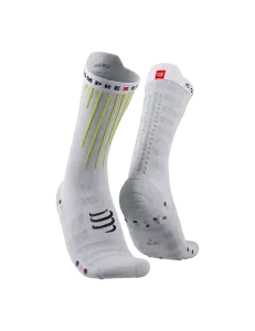 Aero  Socks- Triatlon/Koşu Çorabı |Compressport beyaz / pembe - T1