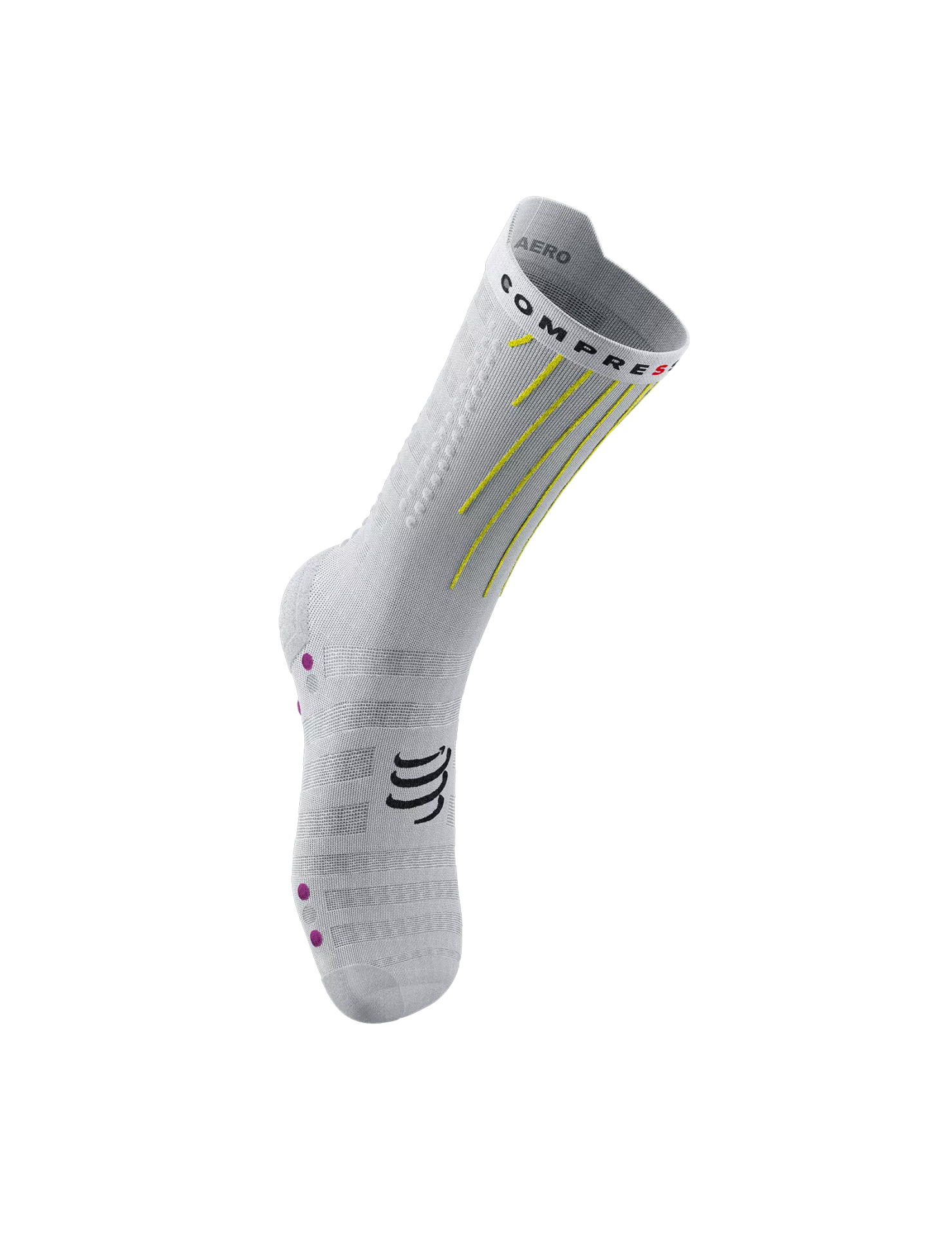 Aero  Socks- Triatlon/Koşu Çorabı |Compressport beyaz / pembe - T2