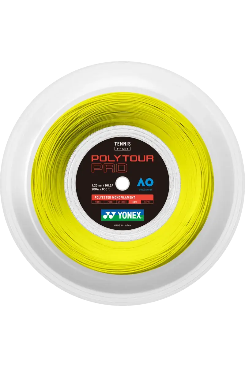 PolyTour Pro 125 Monofilament 200m Tenis Kordajı - Sarı | Yonex