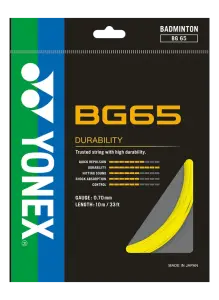 BG65 10m Badminton Kordajı - Sarı | Yonex