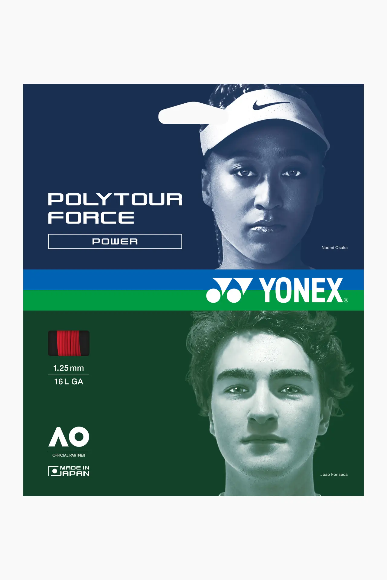 PolyTour Force 125 12m Tenis Kordajı - Kırmızı | Yonex