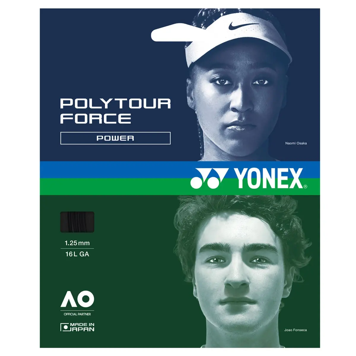 PolyTour Force 125 12m Tenis Kordajı - Siyah | Yonex