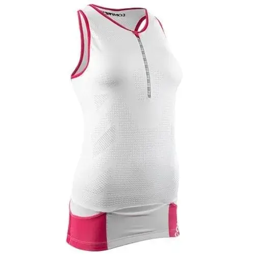 TR3 tank top W Kolsuz Strech T-Shirt Kadın Beyaz  |Compressport T1