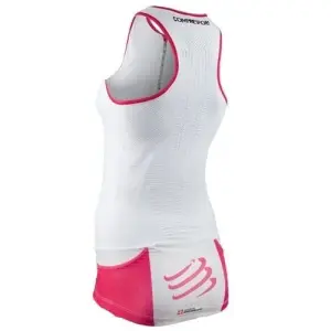 TR3 tank top W Kolsuz Strech T-Shirt Kadın Beyaz  |Compressport T4