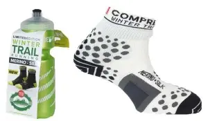 Kışlık Patika (trail) - Merino Silk çorap | Compressport T4 - Beyaz / Siyah
