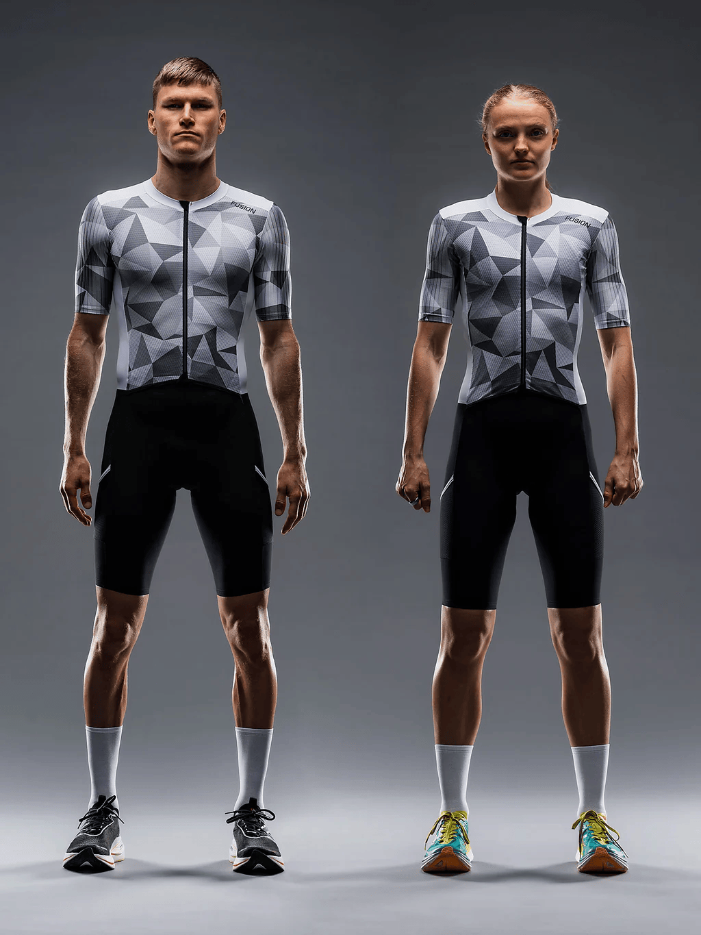 Tempo! Two Suit Triatlon Trisuit Unisex - Siyah/Beyaz |Fusion
