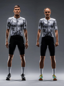 Tempo! Two Suit Triatlon Trisuit Unisex - Siyah/Beyaz |Fusion