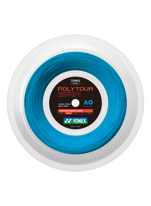 PolyTour Spin 125 Monofilament 200m Tenis Kordajı - Mavi | Yonex