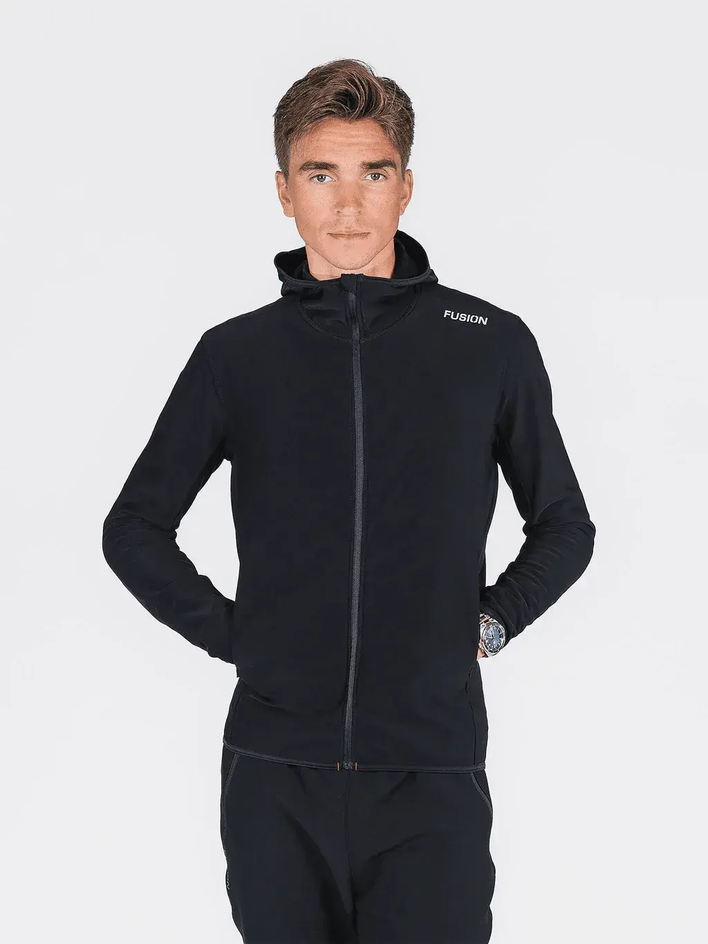 Recharge Fermuarlı Hoodie  - Siyah |Fusion
