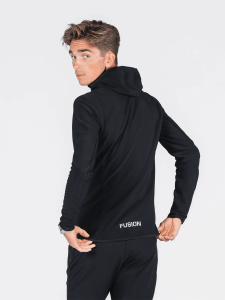 Recharge Fermuarlı Hoodie  - Siyah |Fusion