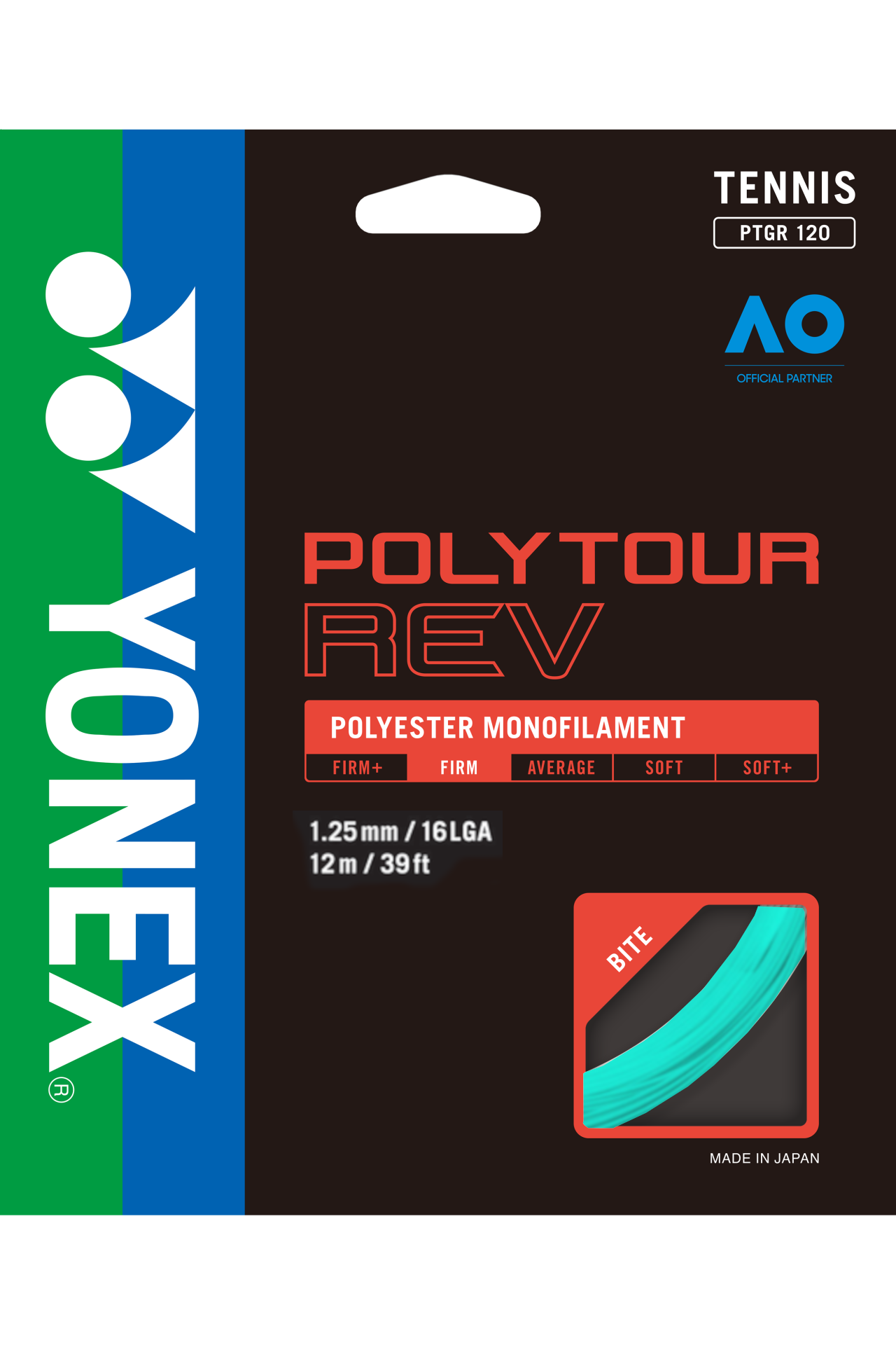 PolyTour Rev 125 Monofilament 12m Tenis Kordajı - Mint |Yonex