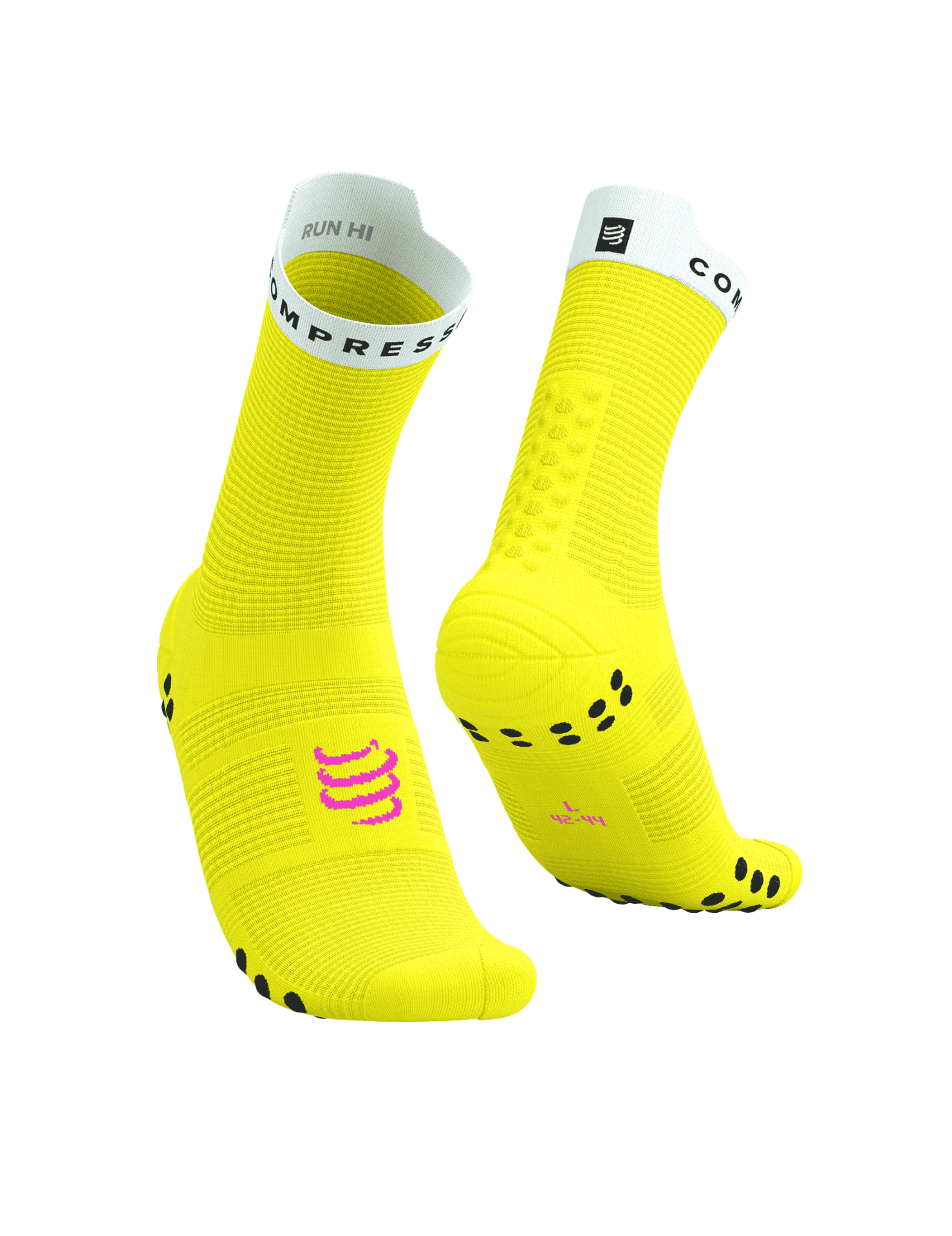 Pro Racing Socks V4.0 - Run High - Performans Çorabı - Koşu Çorabı | Compressport Sarı-Pembe - T2