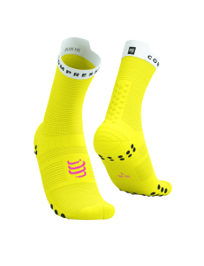 Pro Racing Socks V4.0 - Run High - Performans Çorabı - Koşu Çorabı | Compressport Sarı-Pembe - T2