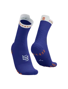 Pro Racing Socks V4.0 - Run High - Performans Çorabı - Koşu Çorabı | Compressport Mavi-Turuncu - T2