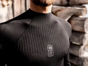 3D Termal Uzun Kollu İçlik (Siyah ve Beyaz) | Compressport S/M - Beyaz