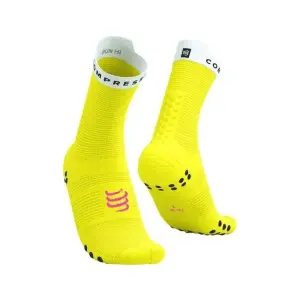 Pro Racing Socks V4.0 - Run High - Performans Çorabı - Koşu Çorabı | Compressport Sarı-Pembe - T3