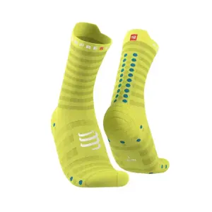 Pro Racing Socks V4.0 - Run High - Performans Çorabı - Koşu Çorabı | Compressport Sarı-Mavi - T3