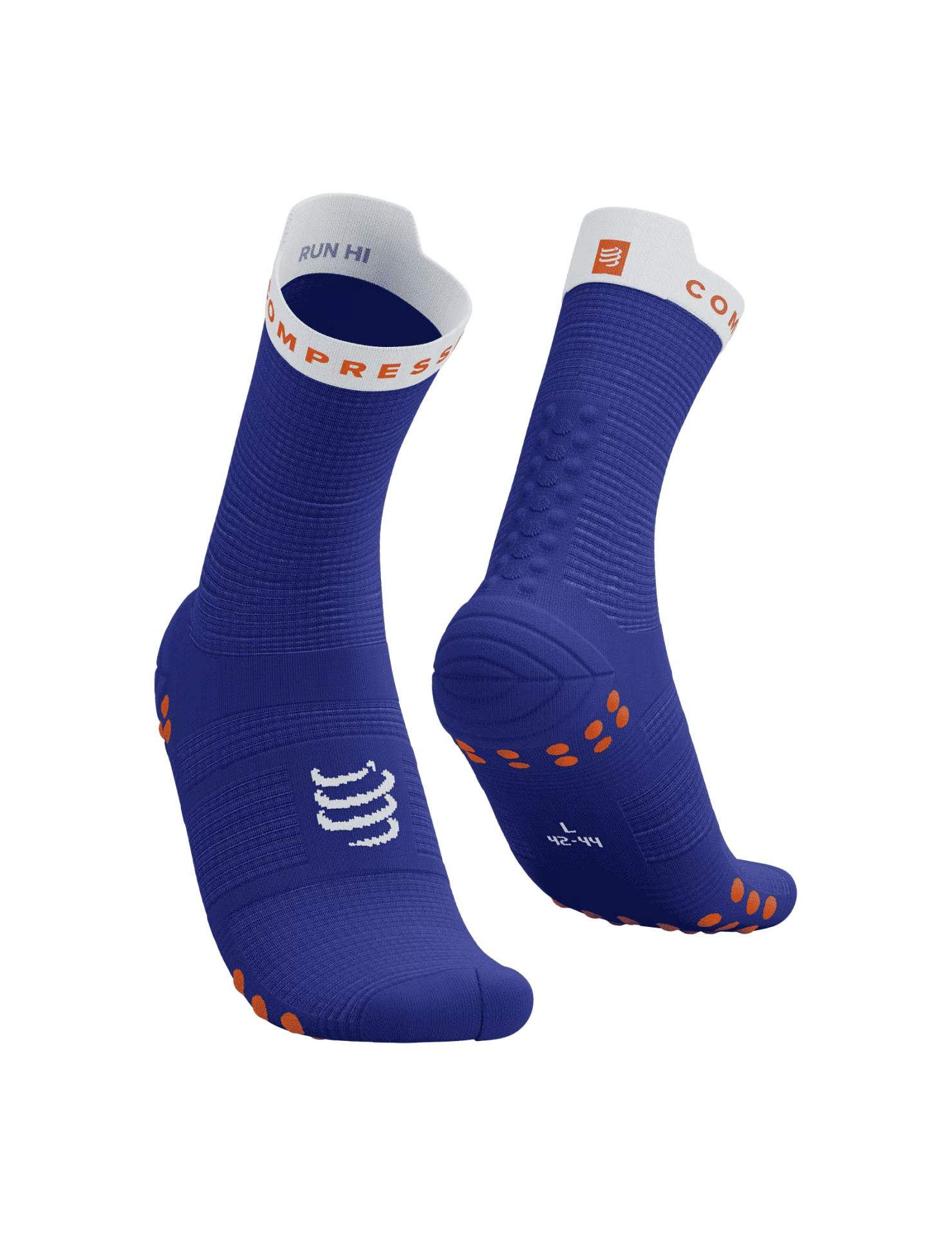 Pro Racing Socks V4.0 - Run High - Performans Çorabı - Koşu Çorabı | Compressport Mavi-Turuncu - T3