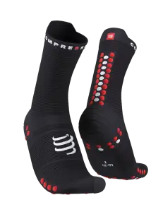 Pro Racing Socks V4.0 - Run High - Performans Çorabı - Koşu Çorabı | Compressport Siyah / Kırmızı - T3