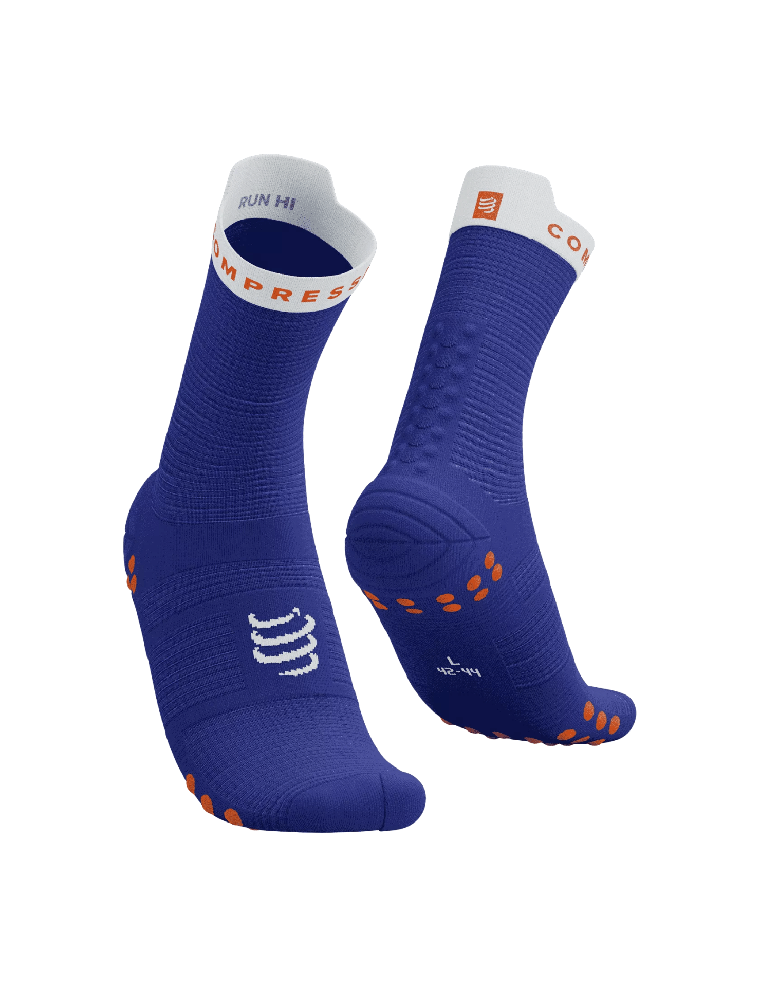Pro Racing Socks V4.0 - Run High - Performans Çorabı - Koşu Çorabı | Compressport Mavi-Turuncu - T4